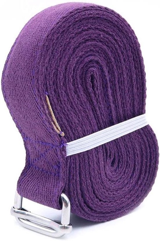 8FT - 244cm Yoga Strap voor Stretching - Yoga Belt - Yoga Stretch Strap met Verstelbare D-Ring Gesp - Paars