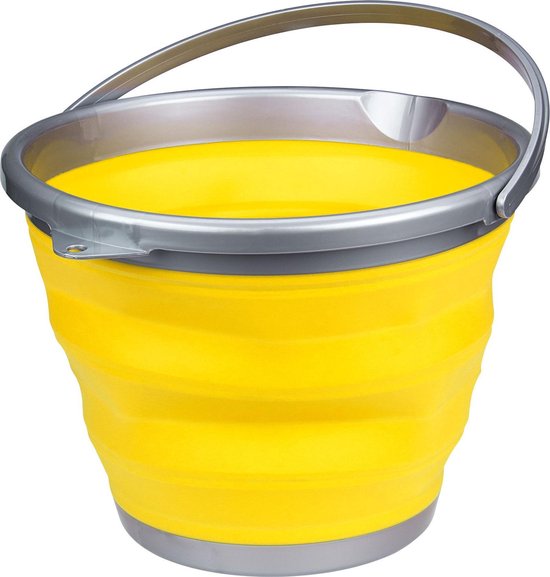 Abbey Camp Emmer Opvouwbaar - 15 Liter - Geel/Grijs van Abbey Camp