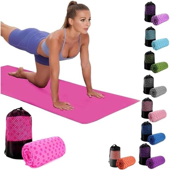 Absorberende Yogamat Handdoek 24" x 72" - Sneldrogend, Antislip en Ideaal voor Bikram, Pilates en Fitness