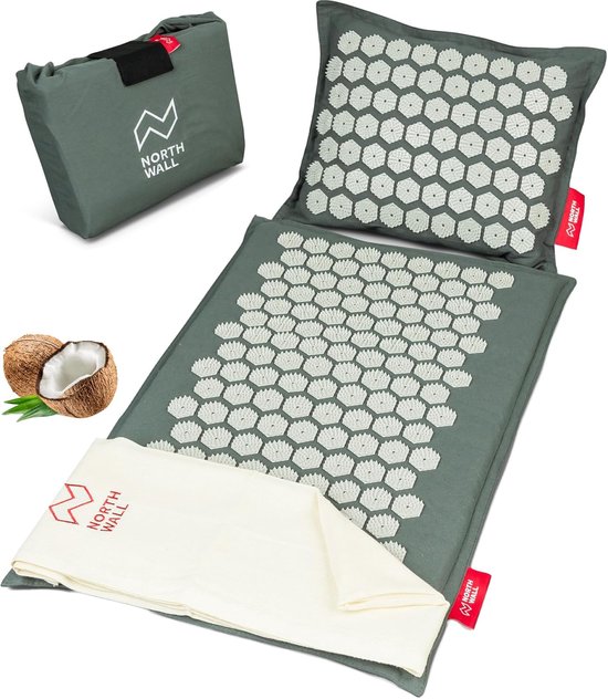 Accupunctuur Mat - Acupressure Mat - Grijs - 10.272 Acupressuurpunten - Antibacteriële Kokosvezels - Voor Ontspanning en Pijnverlichting