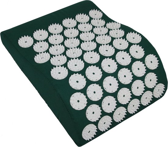Accupunctuur Mat - Acupressuur Kussen - Groene Katoen - Ergonomisch Ontwerp - Handwasbaar - Voor Ontspanning