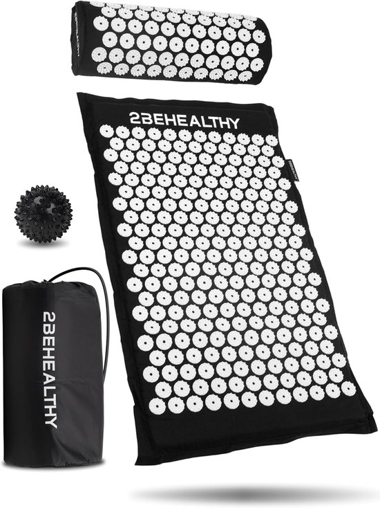 Accupunctuur Mat - Acupressuur Mat met Kussen - Acupressuur Massage Set met Triggerpoint Bal - Voor Ontspanning, Stressverlichting en Herstel