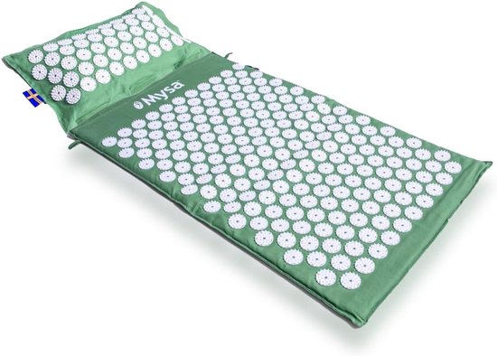 Accupunctuur Mat - Acupressuurmat en Warmte Kussen Set - Plant-Based - 10.000 Drukpunten - Ergonomisch - Voor Ontspanning
