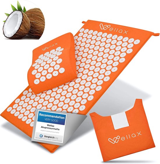 Accupunctuur Mat - Acupressuurmat met Kussen - Inclusief Draagtas - Verlicht Spanning en Bevorder Circulatie - Voor Thuisgebruik
