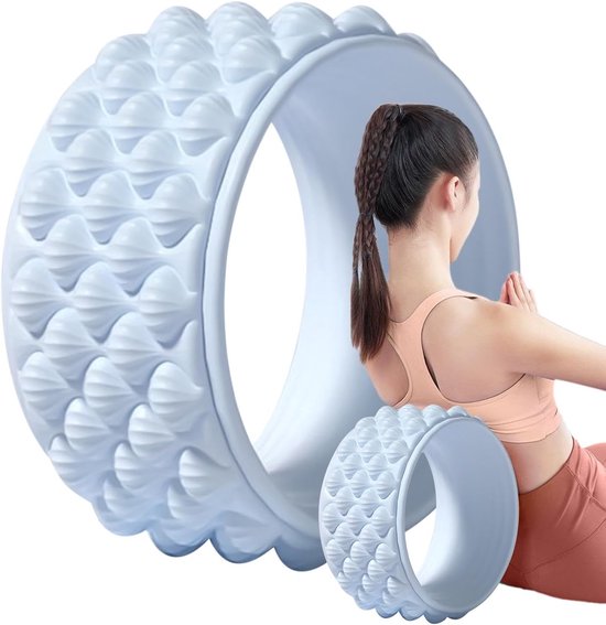 Achter Roller - Yoga Wiel - Spier Ontspanning - Hoge Draagkracht - 33 cm Diameter - Blauw