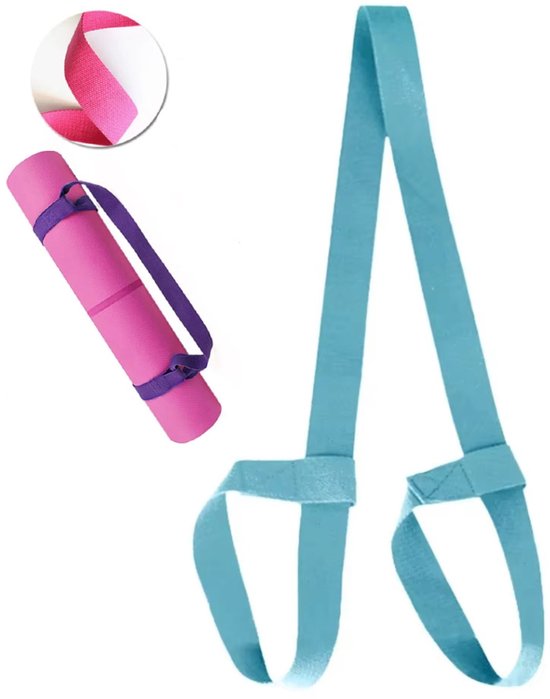 Actie4you® - Yoga Mat - Draagriem - Voor Extra Dikke Mat - Draagband – Hengsel voor Yoga mat – Licht Blauw