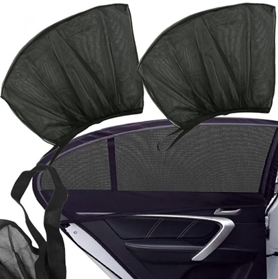 Actie4you® - Zonnescherm voor Auto – Auto Raamscherm – Zonbescherming – Auto Raamscherm - 2 Stuks - Doorschijnend – Zwart van Actie4you