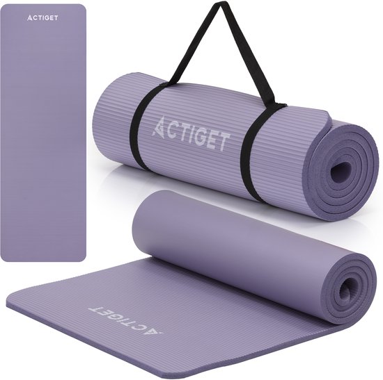 Actiget® Yogamat - Extra Dik - Inclusief Draagriem - 183 x 61 x 1,5 CM - Paars van Actiget