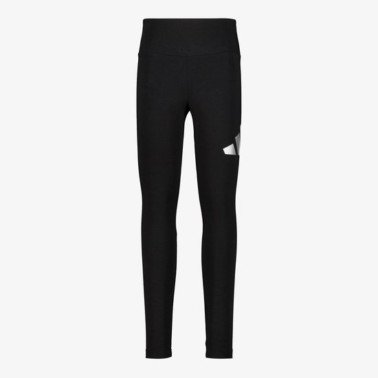 Adidas JG Glam meisjes sportlegging zwart zilver - Maat 128/134 van Merkloos