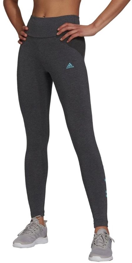 adidas Legging Dames Loungwear Essentials Grijs H07784 - Maat XS van Merkloos