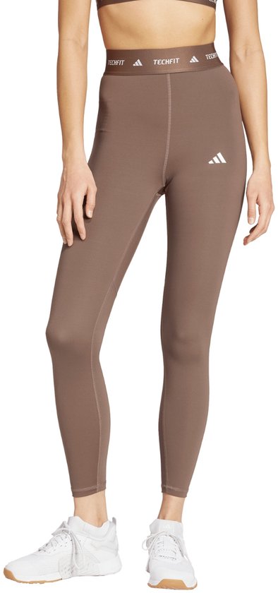 adidas Legging Dames Techfit 7/8 Bruin - Maat XS