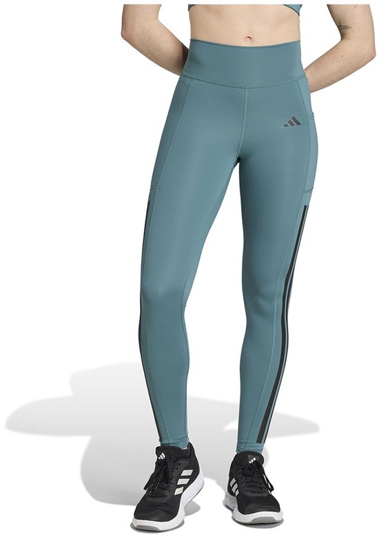 Adidas Optime 3 Stripes Full Length Leggings Grijs L / Regular Vrouw