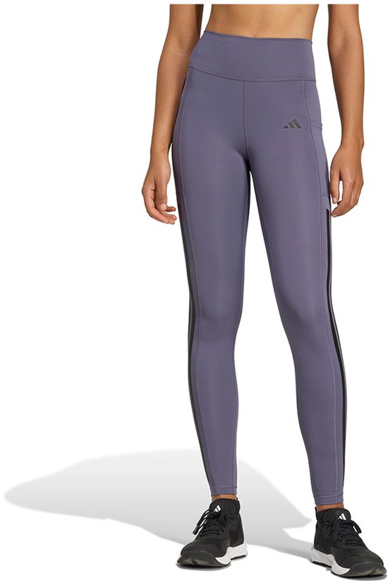 Adidas Optime 3 Stripes Full Length Leggings Paars XL / Regular Vrouw