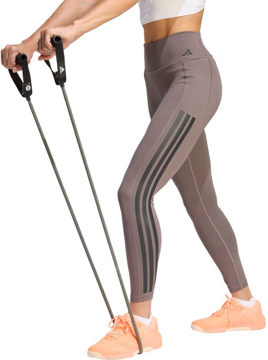 Adidas Performance Optime 3-Stripes 7/8 Workoutlegging - Dames - Bruin van Merkloos