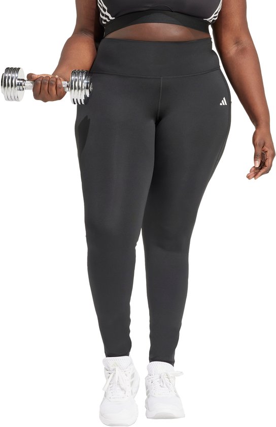 Adidas Performance Optime Essentials Lange Legging Met Opbergzakje (Grote Maat) - Dames - Zwart