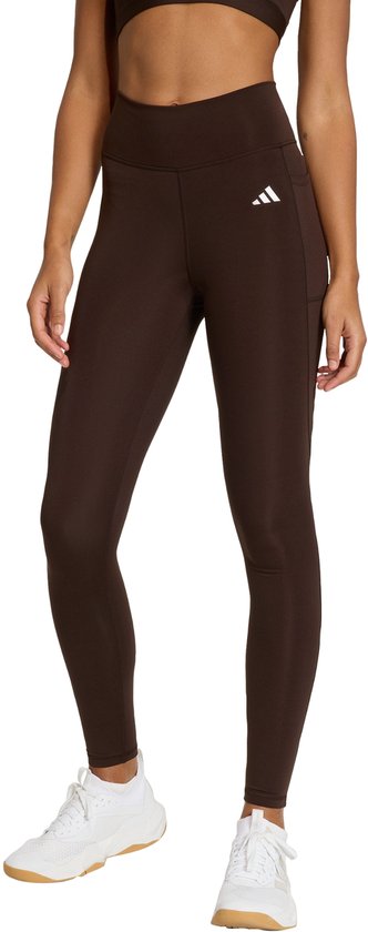 Adidas Performance Optimé Essentials Lange Legging Met Zakje - Dames - Bruin