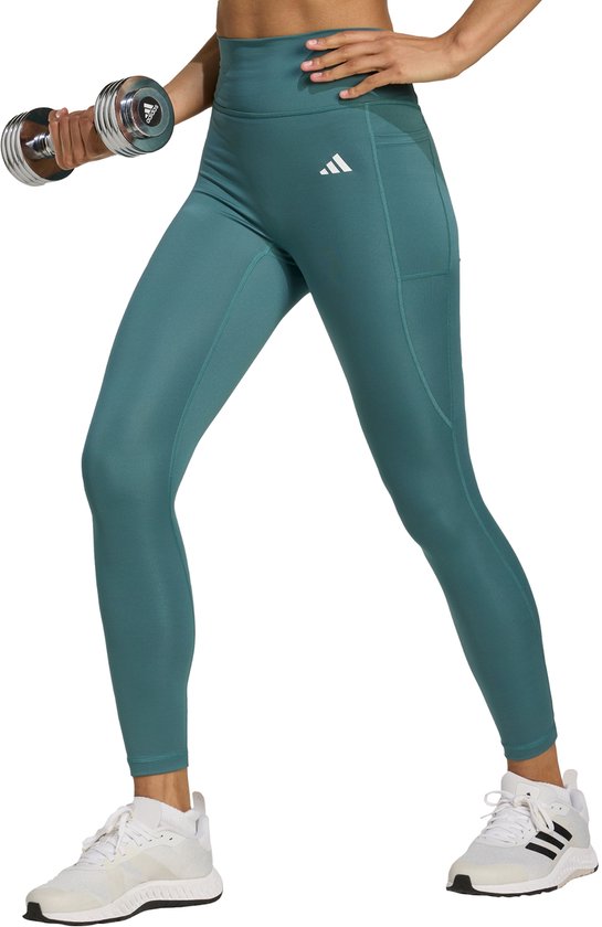 adidas Performance Optime Essentials No Front Rise Seam 7/8 Legging - Dames - Groen- S van Adidas
