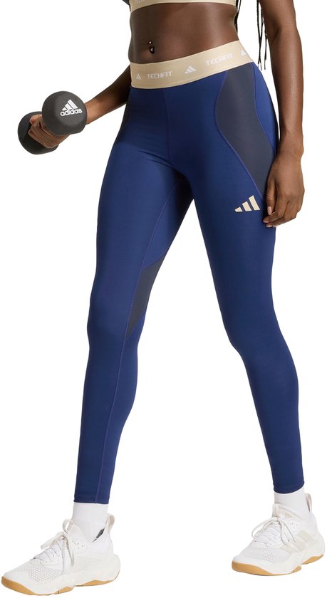 Adidas Performance Techfit Color Block 7/8 Workoutlegging - Dames - Blauw van Adidas