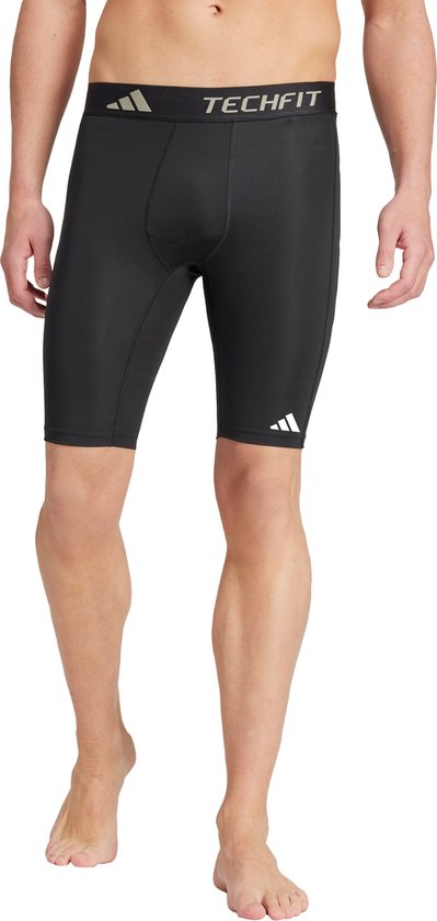 Adidas Performance Techfit Compression Training Korte Legging - Heren - Zwart van Merkloos