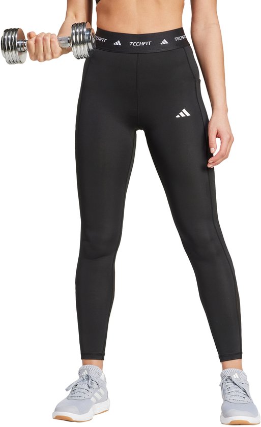 adidas Performance TECHFIT Stash Pocket Full-Length Legging - Dames - Zwart van Merkloos