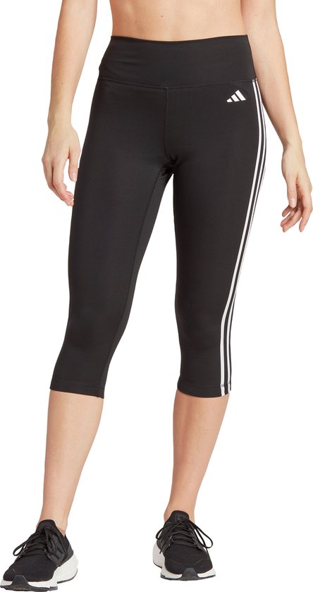 adidas Performance Train Essentials 3-Stripes High-Waisted 3/4 Legging - Dames - Zwart van Merkloos
