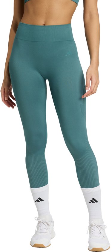 adidas Performance Workout Essentials Knit Lange Legging - Dames - Groen van Merkloos