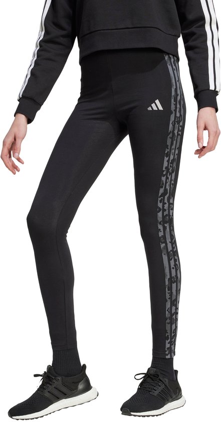 adidas Sportswear Animal Print 3-Stripes High Rise Legging - Dames - Zwart van Merkloos