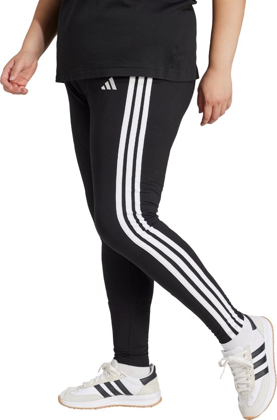 adidas Sportswear Essentials 3-Stripes Katoenen Legging (Grote Maat) - Dames - Zwart van Merkloos