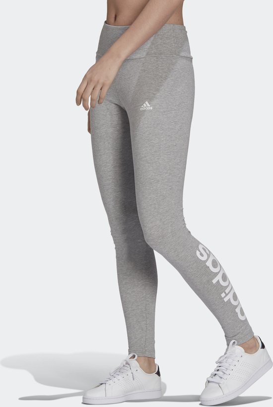 adidas Sportswear ESSENTIALS HIGH-WAISTED LOGO LEGGING - Dames - Grijs- XL van Adidas