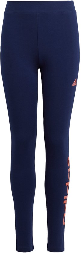 adidas Sportswear Essentials Linear Logo Katoenen Legging - Kinderen - Blauw van Merkloos
