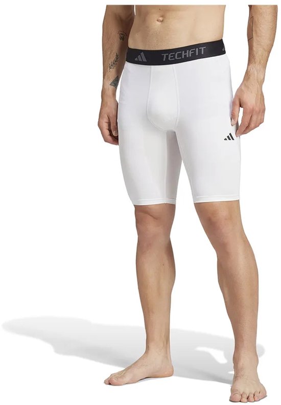 Adidas Techfit Compression Korte Leggings Wit XL Man van Merkloos