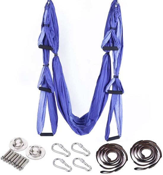 Aerial Aerial Yoga Hangmat Swing met draagtas en verlengriemen, trapeziumsling
