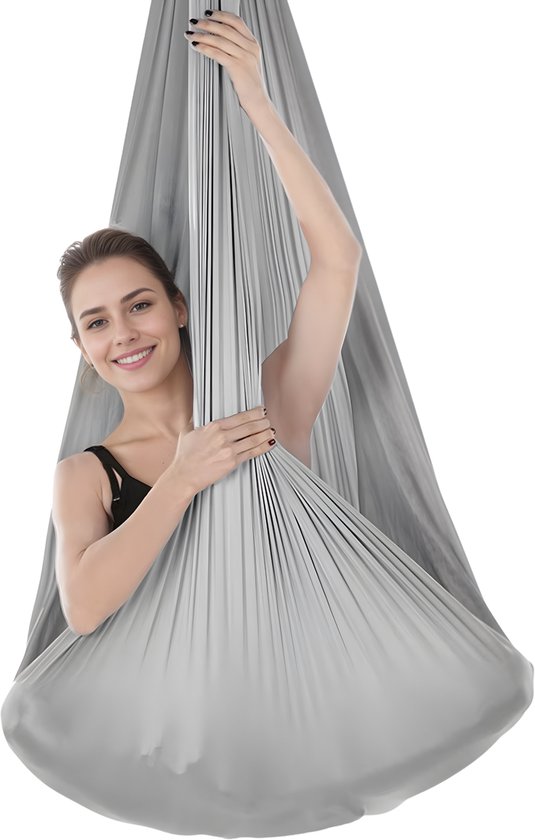 Aerial yoga hangmat fitness swing set - Grijs - voor Thuis en Professioneel Gebruik