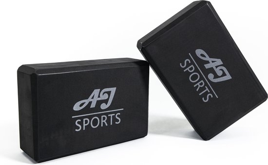 AJ-Sports Yoga Blokken - Set van 2 foam blokken - Yoga Blok - Yoga Kussen - Zwart - Yoga & Pilates - Hard Foam - 23 x 15 x 7,5 cm van Merkloos