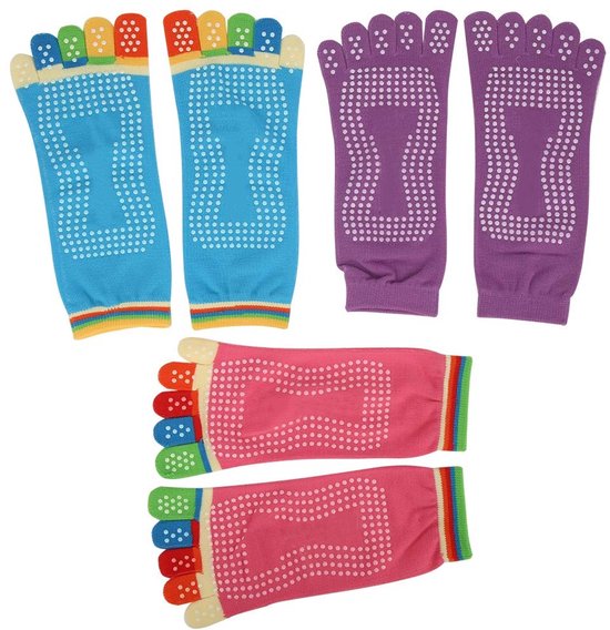 aladdien - Five Toe Socks - Ademend Katoen - Antislip Grip - Perfect voor Yoga - Comfortabel - Ideaal voor Pilates - Geschikt voor Dans - Diverse Kl..