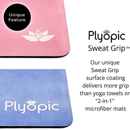 All-in-One Yoga Mat | Zweet-Grip Mat/Handdoek Combo | Milieuvriendelijk Natuurlijk Rubber | Beste voor Yoga en Fitness van Merkloos