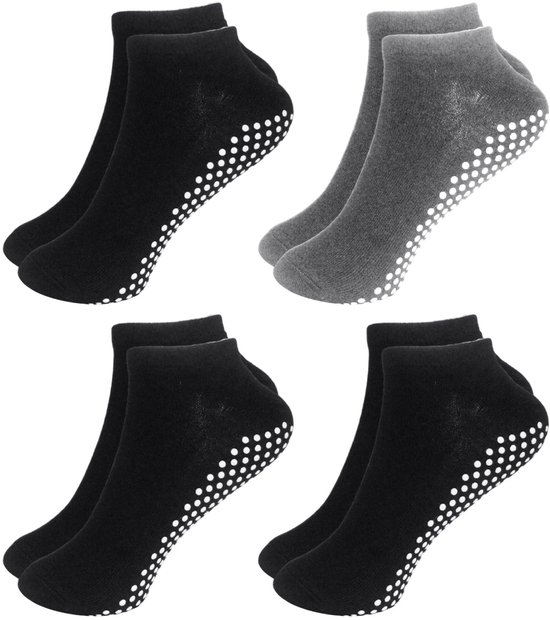 Allecto - Dotted Mid Calf Socks - Yoga Sokken - Antislip grip - Multicolor - Geschikt voor Ballet en Pilates - Een maat - Comfortabel en stijlvol