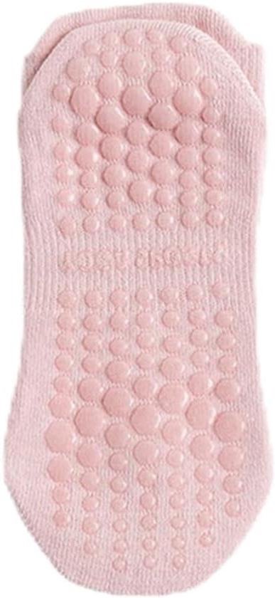 Allecto Plus - Antislip yogasokken met stippenpatroon en siliconen gripsokken voor pilates en yoga - Ademend en geschikt voor fitness - Set van 6 paar sokken - Meerkleurig in zwart roze - Ideaal voor gymnastiek - 78 karakters.