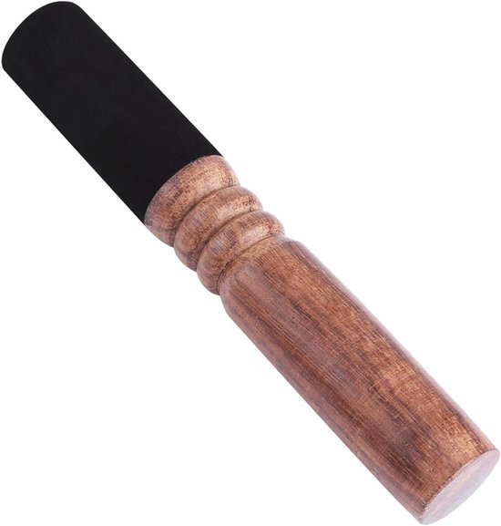 Allecto Plus - Houten klopper voor Tibetaanse bellen voor meditatie en yoga. Boeddha muziekinstrumenten met lederen geluidsstok omwikkeld met suede.Ontspanningsmuziek. van Merkloos