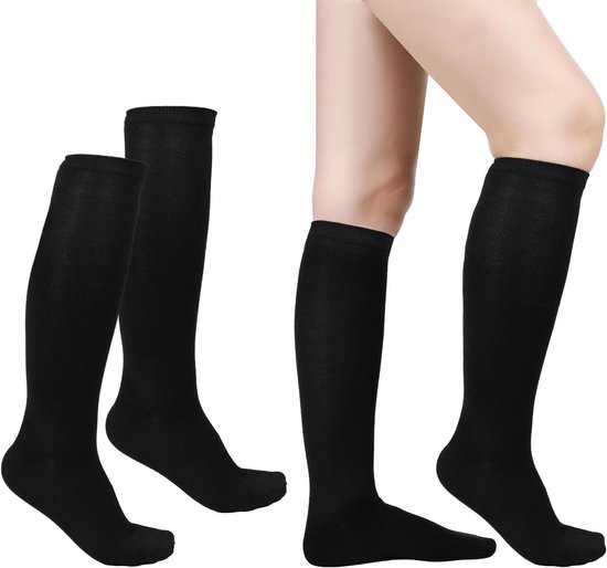 Allecto Plus - Kniekousen Set van 2: Warme Woensdag Cosplay Sokken - Zacht - Sport - Mid-Calf - Vrouwen - Feestcadeau van Allecto Plus