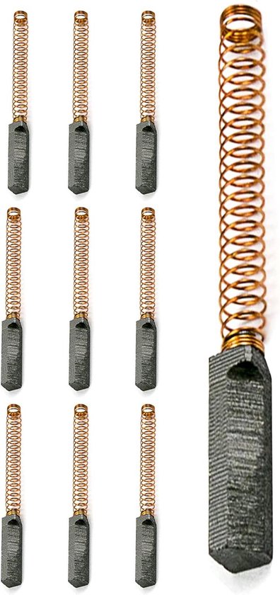 Allecto plus - Motor Koolborstels voor Voedsel Mixer - Set van 10 Stuks - Geschikt voor KitchenAid Mixer - Afmetingen 6x6x25mm van Allecto