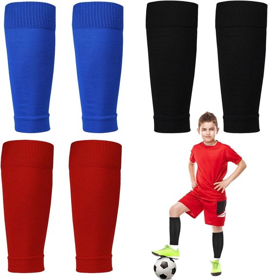 Allecto Plus - Voetbalsokken voor kinderen - Sportsokken voor beginners - Rood, blauw, zwart - Maat 32 - Geschikt voor hardlopen en voetbaltraining