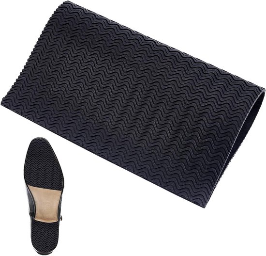 Allecto- Schoenzool reparatie rubber - Antislip - 3 mm dik - Schoenpads - Vervanging - Rubberen soling blad - Geschikt voor vrouwen mannen - Zwart. van Merkloos