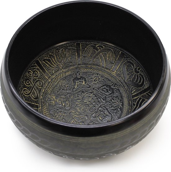 Aluminium Klankschaal - Five Boeddha - Extra Luid - 21x12.5cm van Merkloos