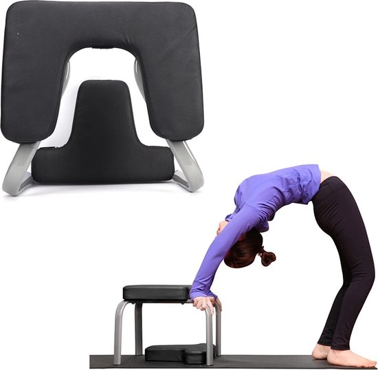 Amalee - Yoga Stoel - Inversie Bank - Hoofdstandaard - Fitness - Werkbank - Home Gym - Black - 200Kg draagvermogen - Ergonomisch ontwerp - van Amalee