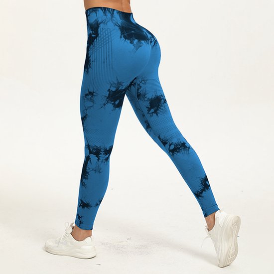 Anti-cellulitis-leggings - sportlegging voor dames - lange compressielegging billen push-up hoge taille ondoorzichtig - yoga pilates sportbroek - 1 stuk-Sportbroek -Nieuwe kleur gekleurd blauw-L