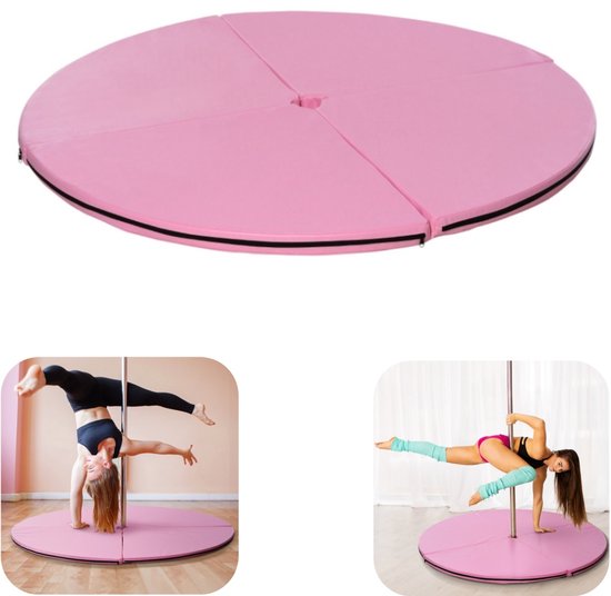 Anti slip mat - paaldansmat - yogamat - schuimmat - beschermmat - opvouwbaar - zacht - verwijderbaar - duurzaam - makkelijk schoon te maken - draagbaar - sportaccessoire - geschikt voor paaldans, yoga, fitness (roze, 150*5 cm)
