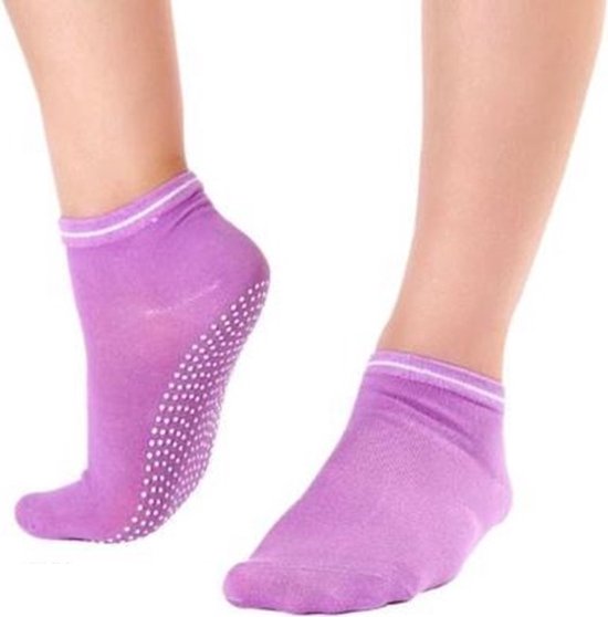 Anti slip yoga sokken paars - maar ook yogasokken voor pilates of piloxing! van Herzog Sports