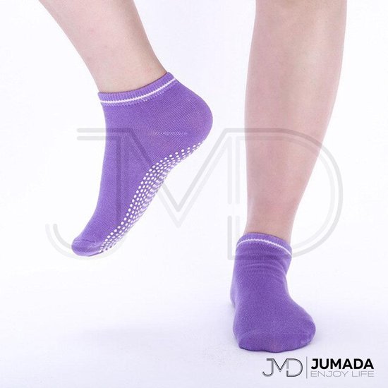 Anti Slip Yoga Sokken - Yoga - Halfhoog - Unisex - Paars van Sukhi