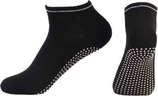 Anti Slip Yoga Sokken - Yoga - Halfhoog - Unisex - Zwart van Zensation